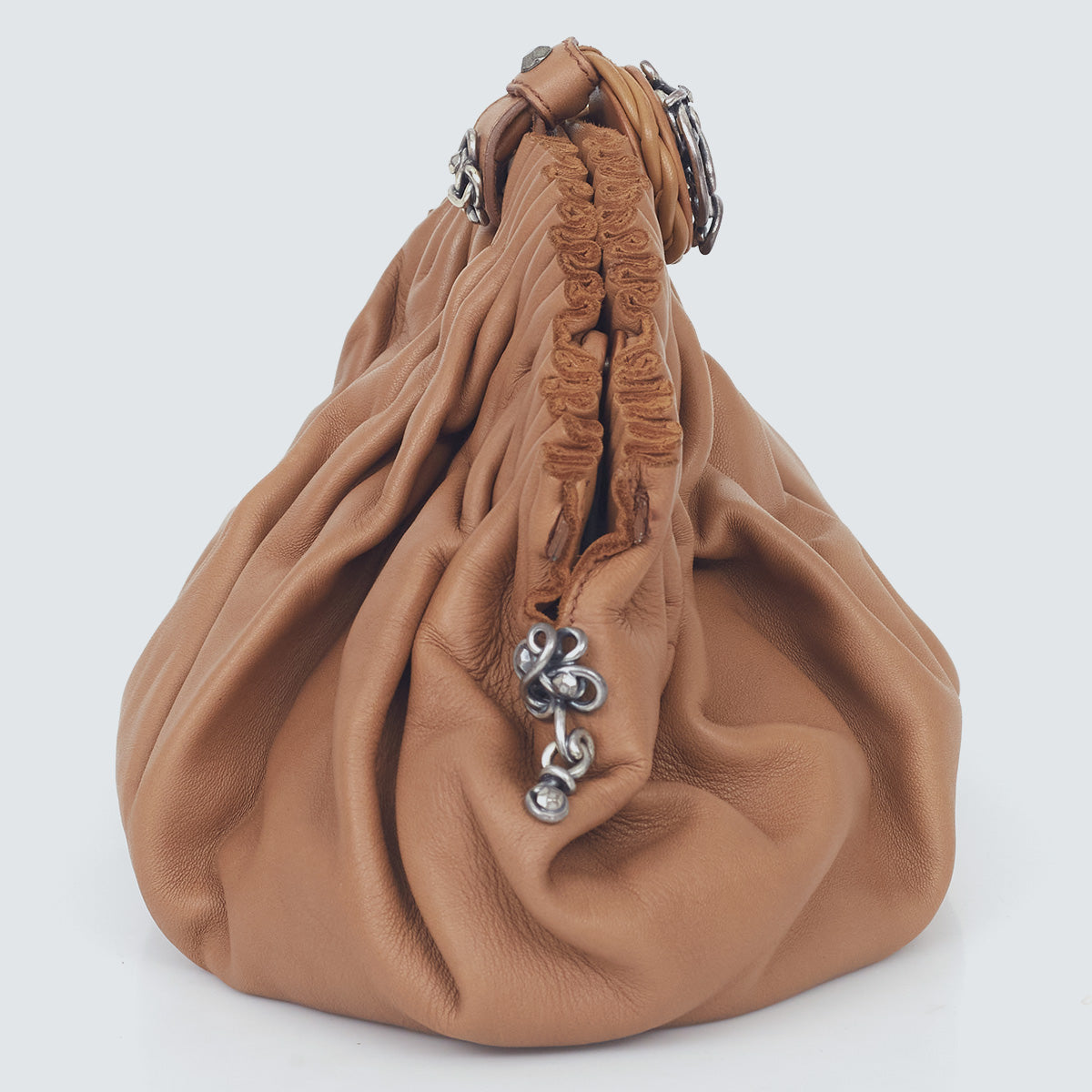 Clutch Bottega Veneta Leather Pouch Marrom