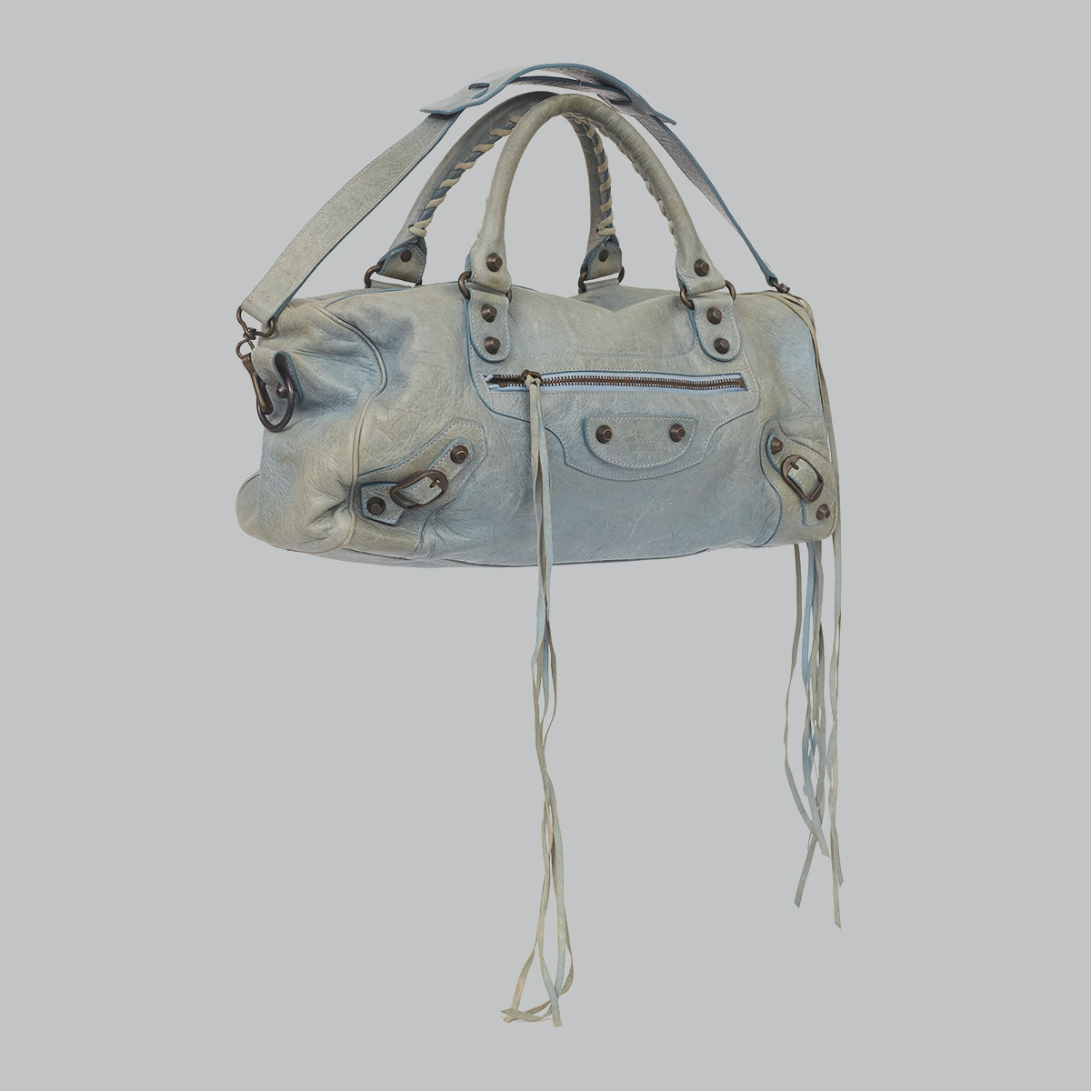 Bolsa Balenciaga Motorcross Turquesa