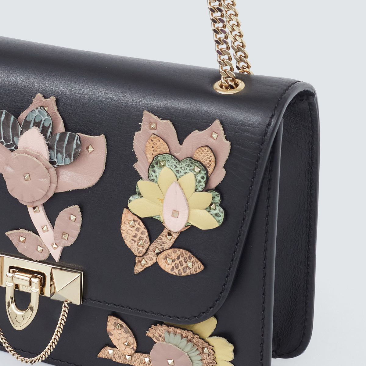 Bolsa Valentino Preta Flores
