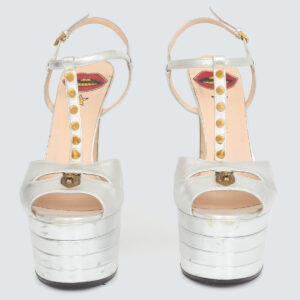 Sandália Gucci Angel Prata Tam. 38 Br