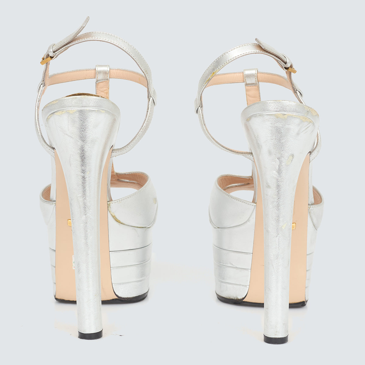 Sandália Gucci Angel Prata Tam. 38 Br