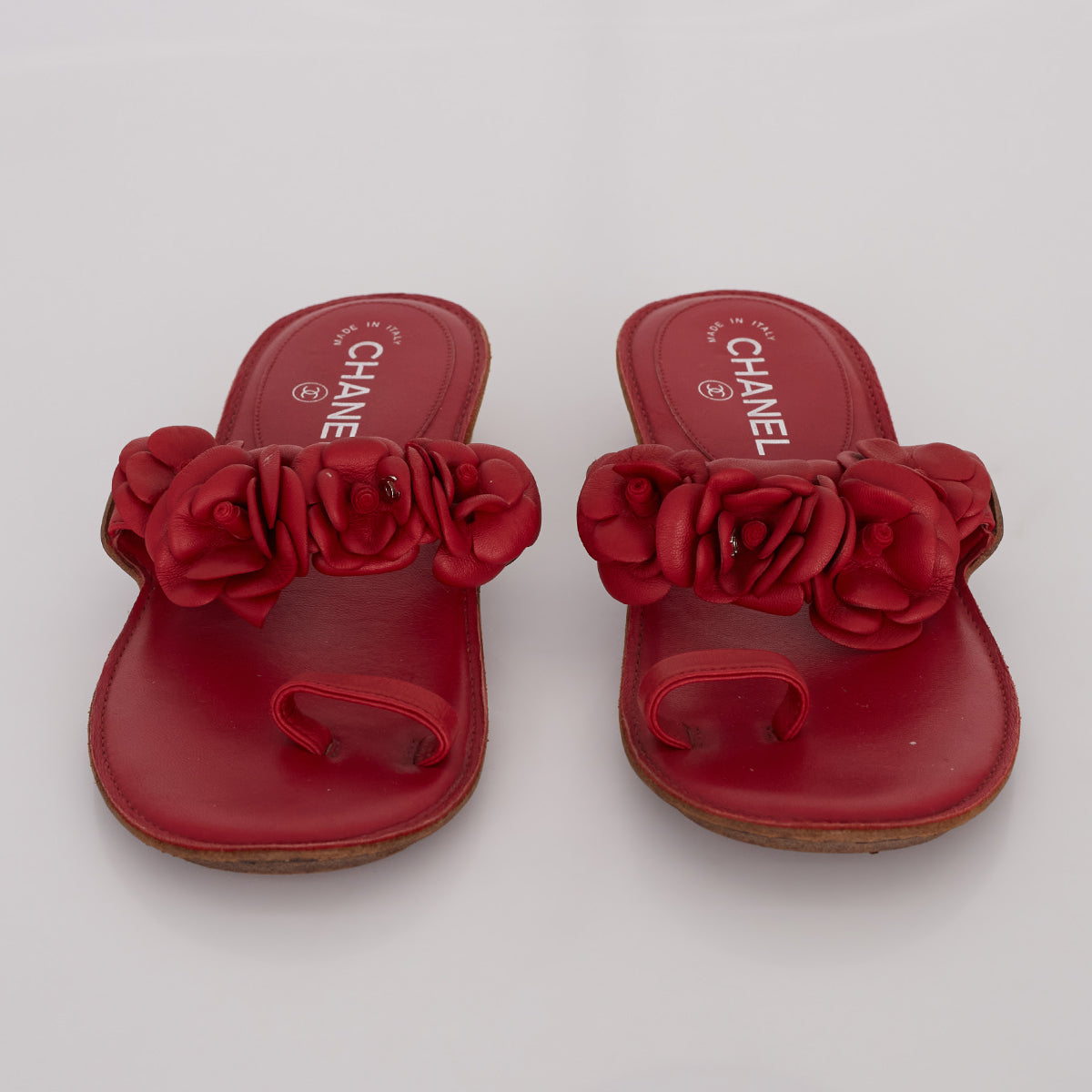 Rasteira Chanel Camélias Vermelha Tam. 37 Br