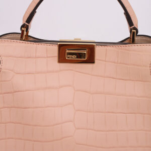 Bolsa Fendi Peekaboo Croco Salmão