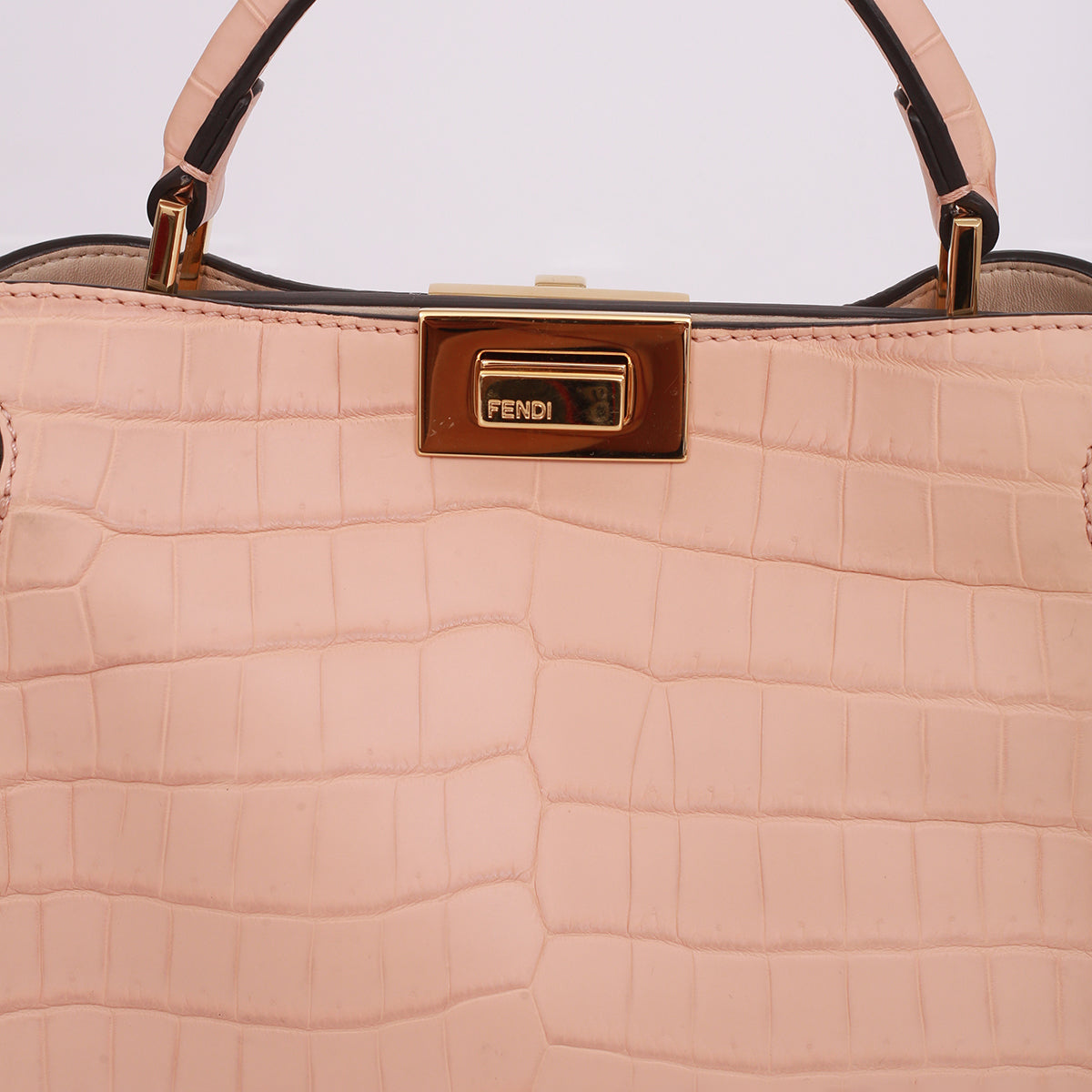 Bolsa Fendi Peekaboo Croco Salmão