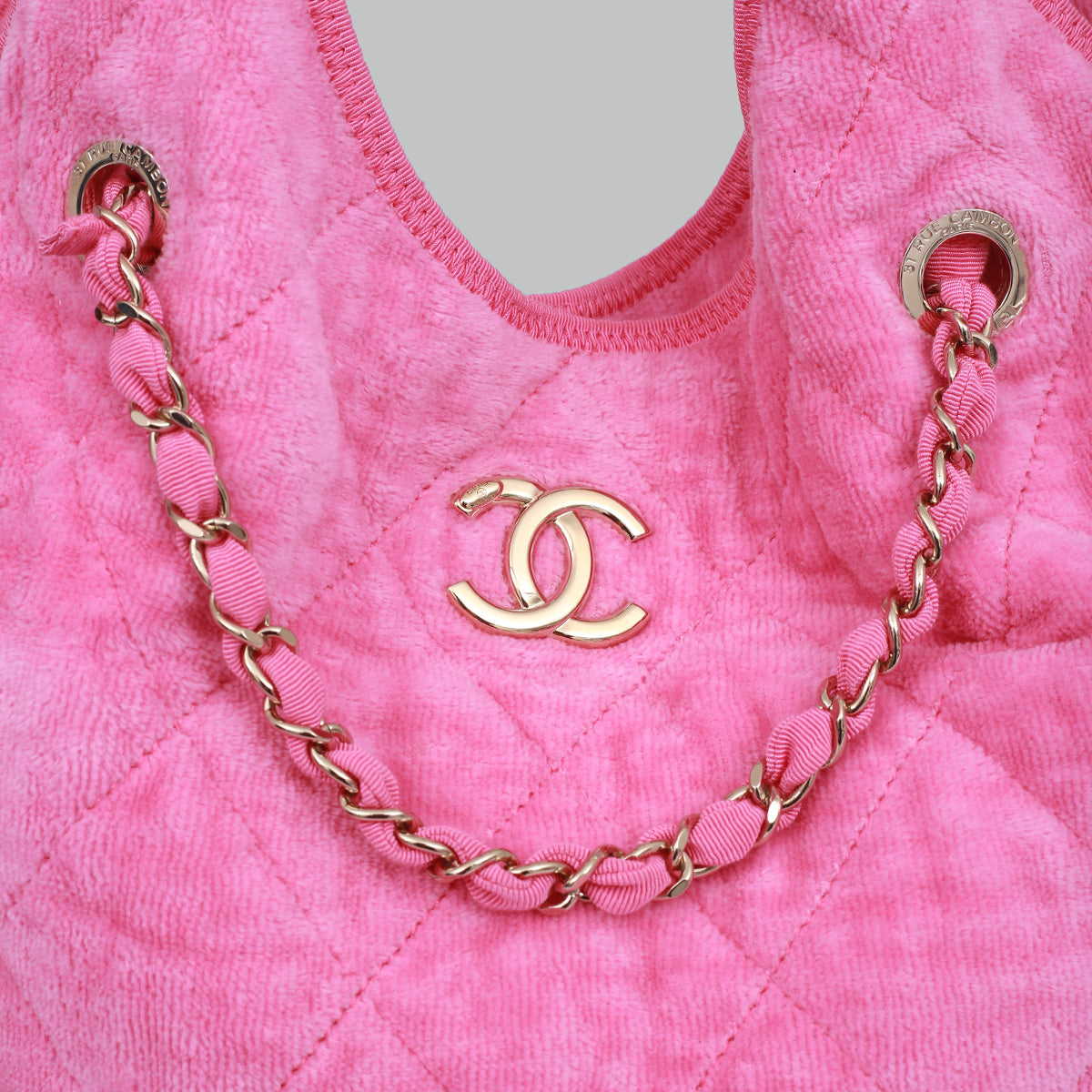 Bolsa Chanel Atoalhada Rosa