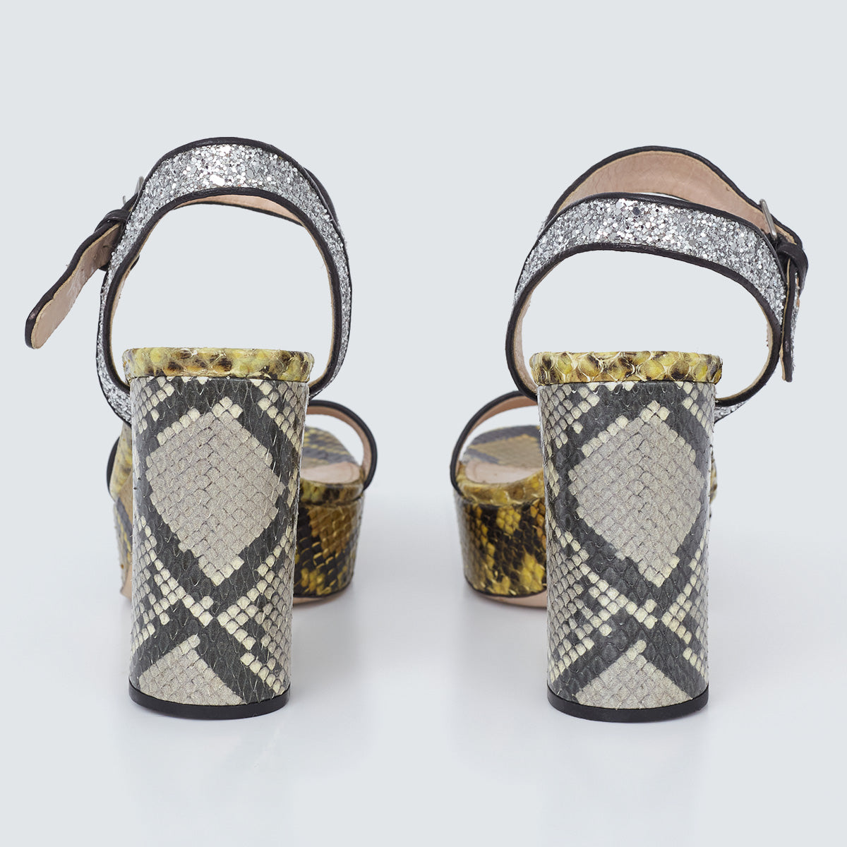 ⁠Sandália Miu Miu Python Tam.39 Br