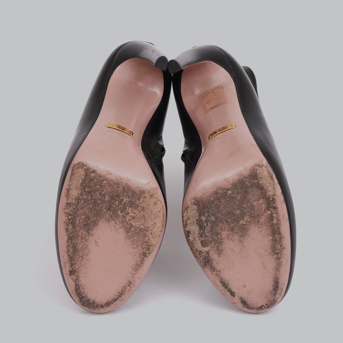 Bota Gucci Couro Preta Tam. 34,5 Br