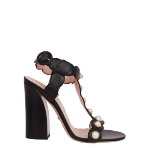 ⁠Sandália Gucci Preta Pérolas TAM. 36,5 BR
