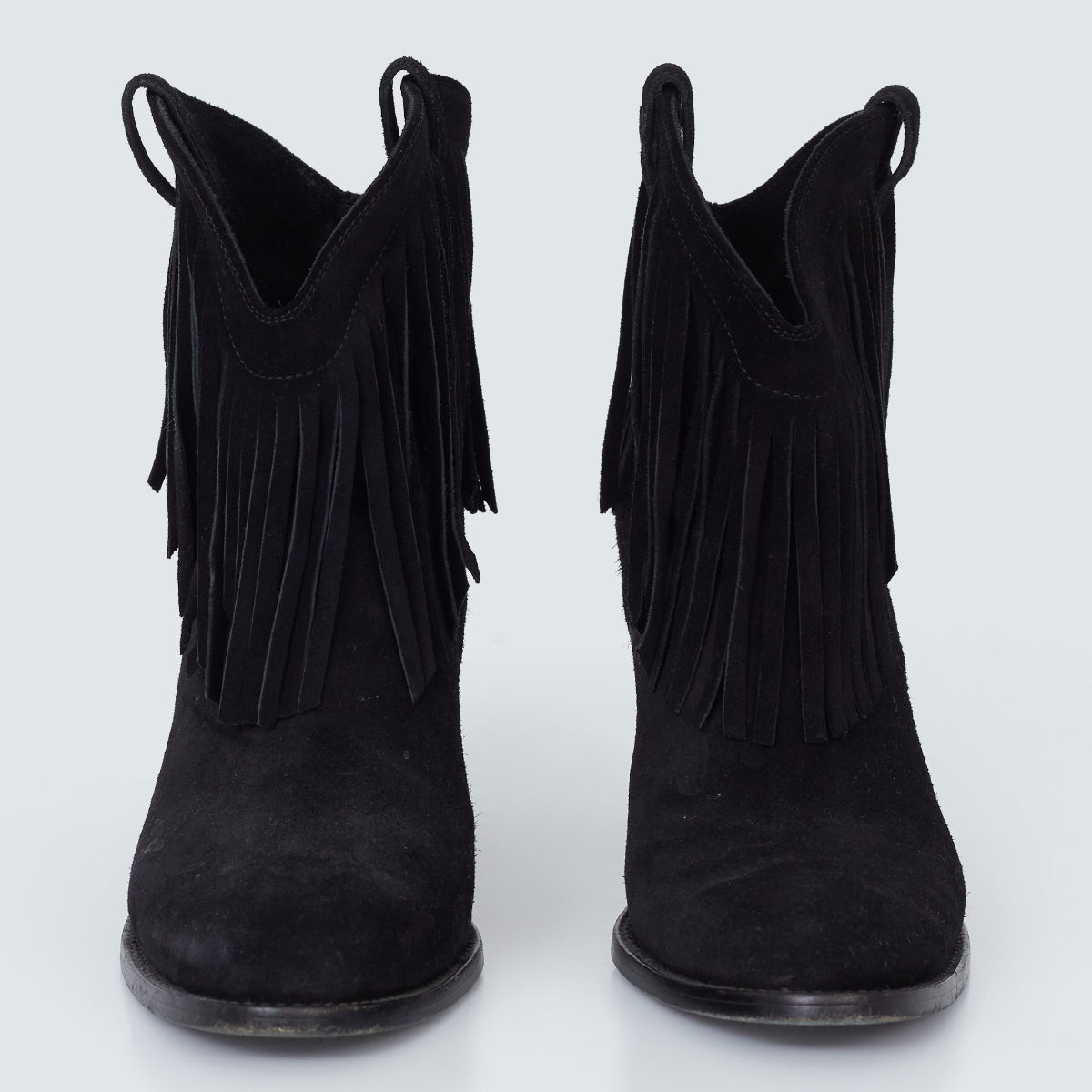 Bota Saint Laurent Franjas Preta Tam. 38 Br
