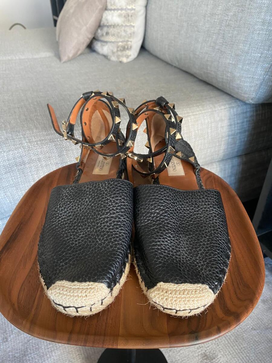Espadrille Valentino Rockstud Preto Tam. 34,5 Br