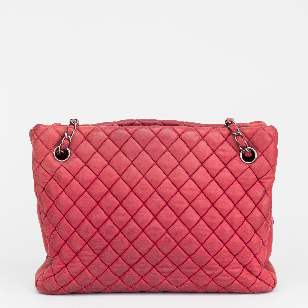 Bolsa Chanel New Bubble Calfskin chain strap tote Vermelha Pequena