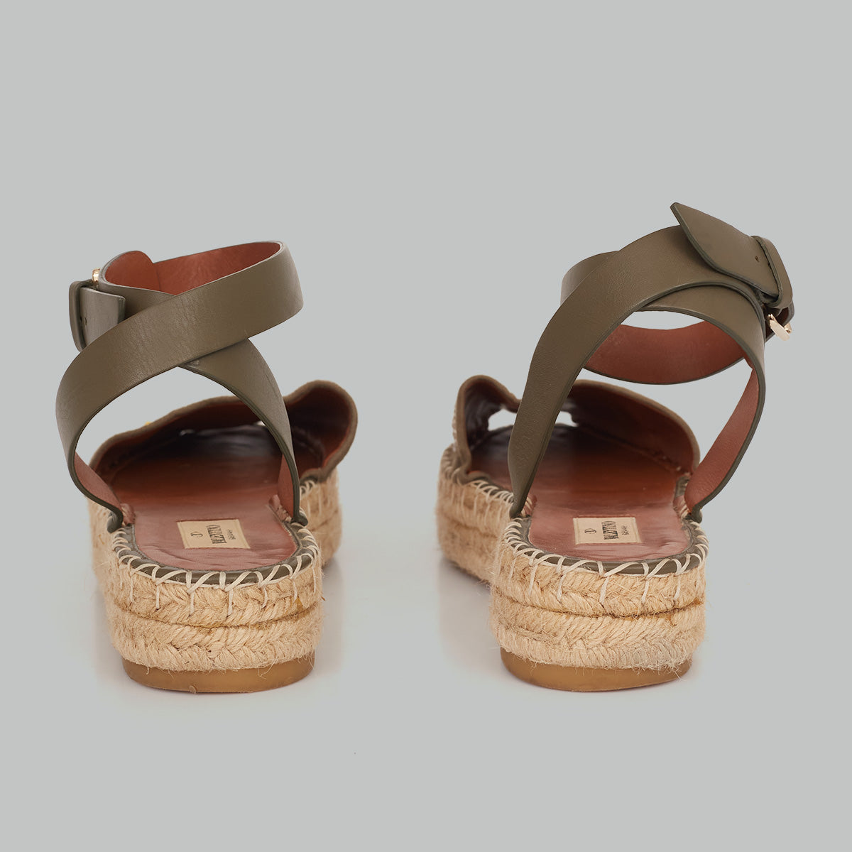 Espadrille Valentino Verde Militar com pedrinhas Tam. 38 Br