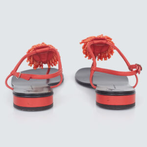 ⁠Rasteira Giuseppe Zanotti Coral Laranja Tam. 35,5 Br