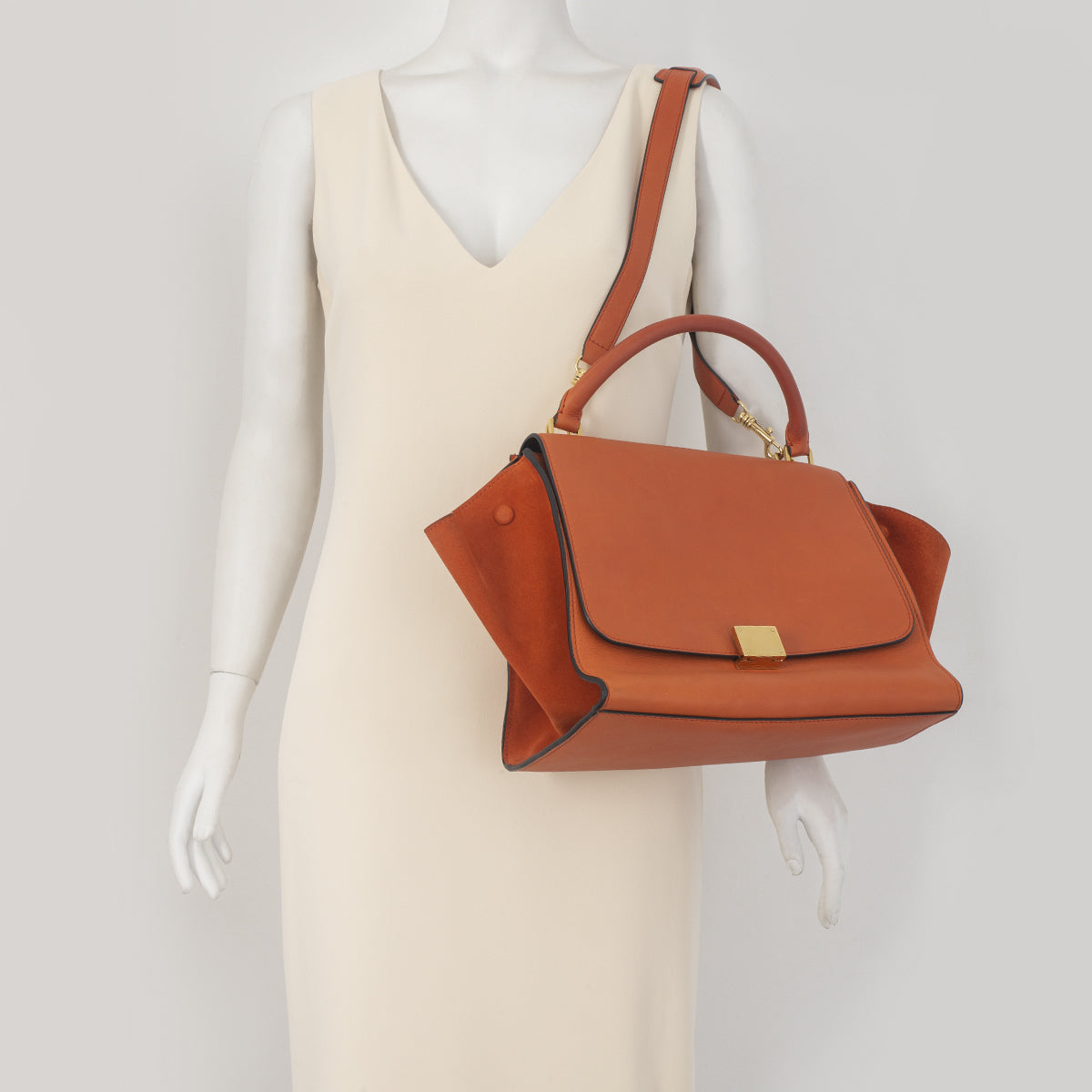 Bolsa Celine Trapeze Laranja Média