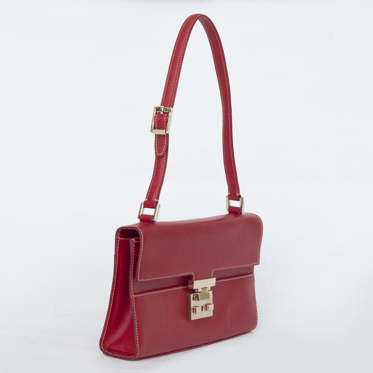 Bolsa Gucci Vermelho e Dourado Retro