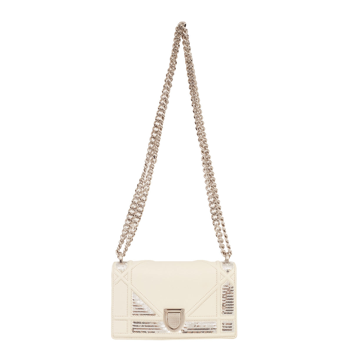 Bolsa Christian Dior Diorama Sequin Mini Off White