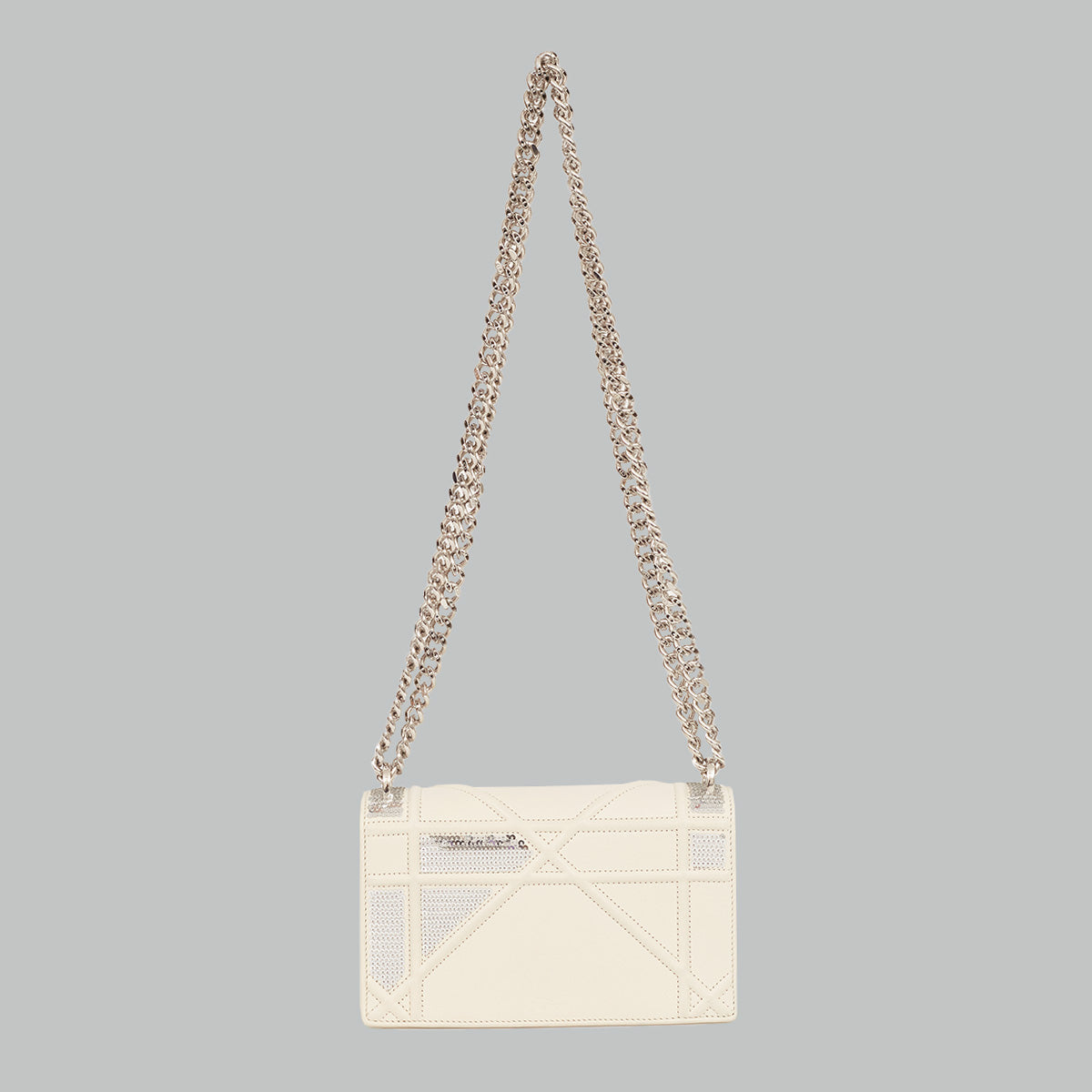 Bolsa Christian Dior Diorama Sequin Mini Off White