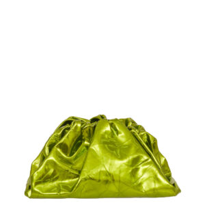 Clutch Bottega Veneta The Pouch Verde Metalizada