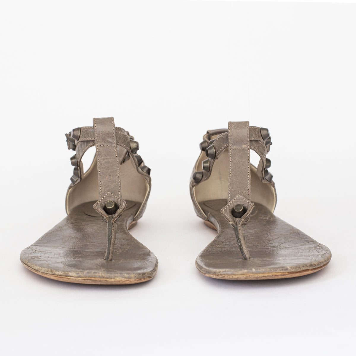 Rasteirinha Balenciaga Marrom e Prata Tam. 40