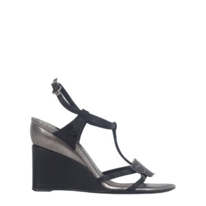 Sandália Louis Vuitton Butterfly Preto com Prata Tam. 36,5