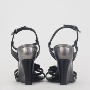 Sandália Louis Vuitton Butterfly Preto com Prata Tam. 36,5