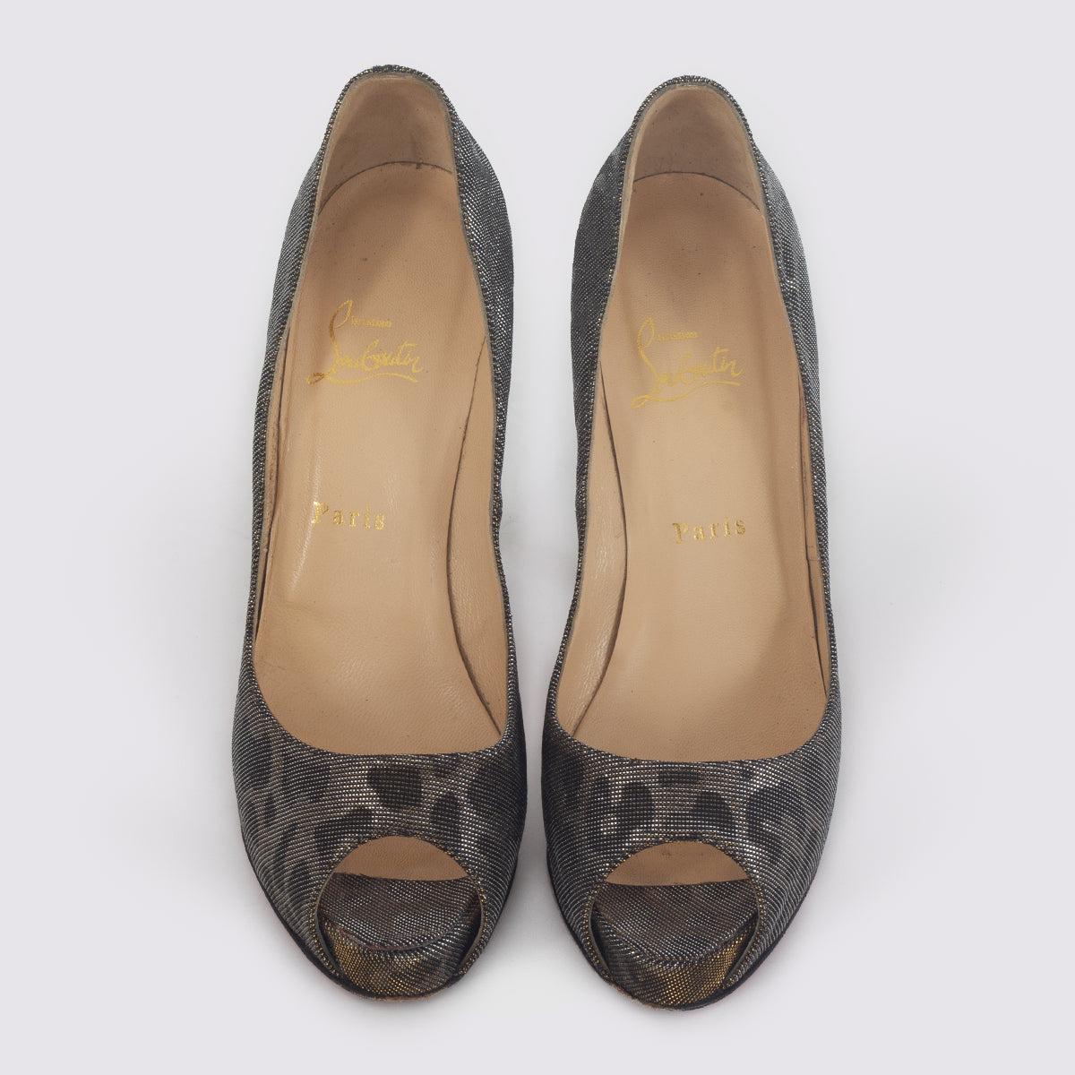 Sapato Christian Louboutin Onça Metalizado Tam. 40,5