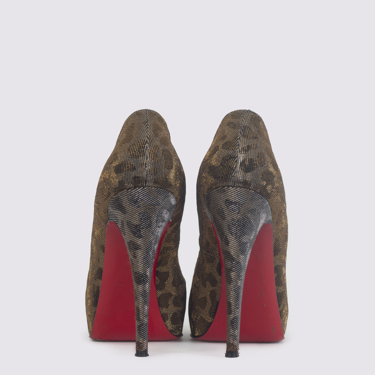 Sapato Christian Louboutin Onça Metalizado Tam. 40,5