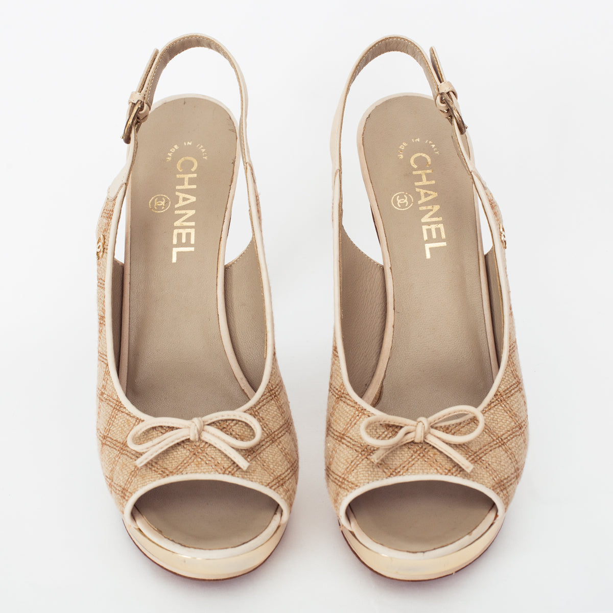 Sapato Chanel Dourado Envelhecido Tam. 40