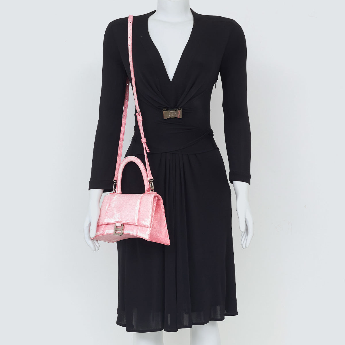 Bolsa Balenciaga Hourglass Rosa S