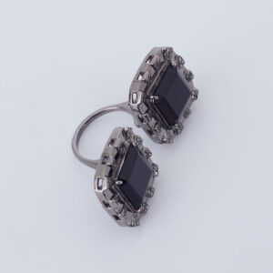 Anel Jack Vartanian Duplo Onix e Diamantes