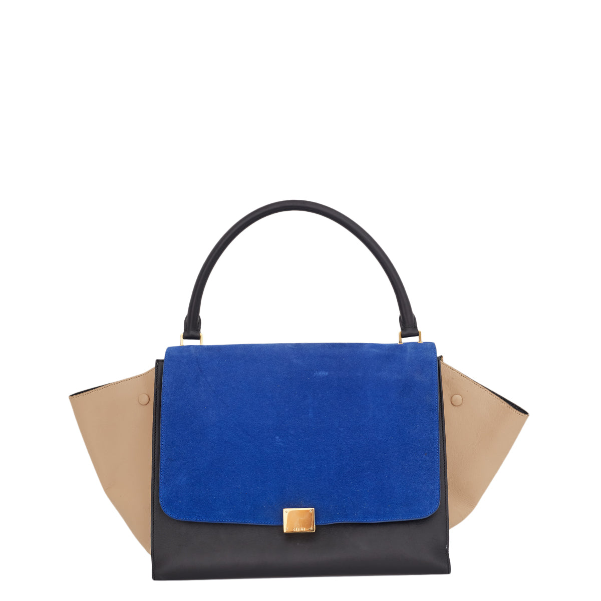 Bolsa Céline Trapeze Tricolor Couro e Caumrça Tam. Grande
