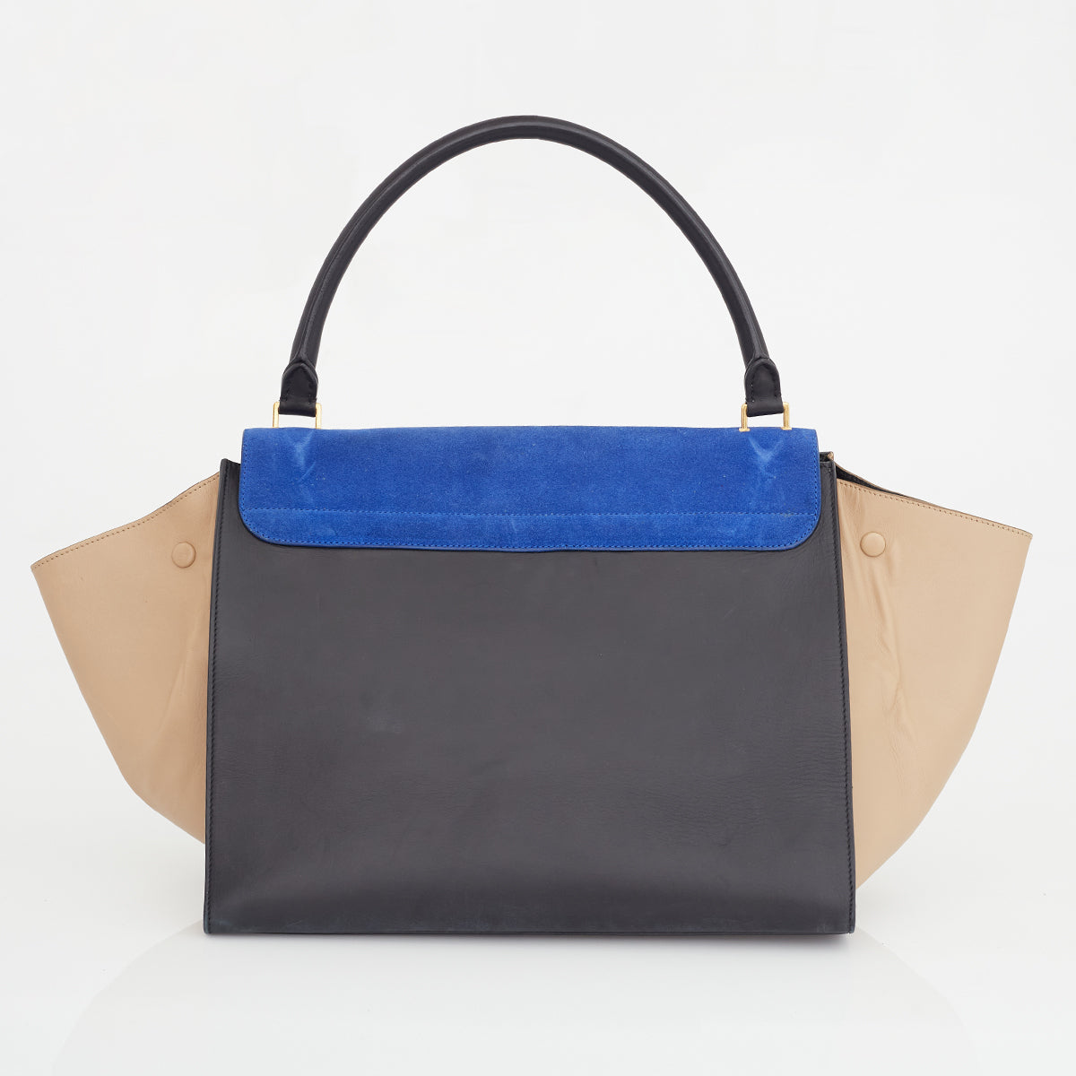 Bolsa Céline Trapeze Tricolor Couro e Caumrça Tam. Grande