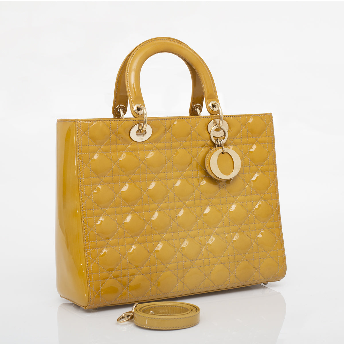 Bolsa Christian Dior Lady Dior Verniz Grande