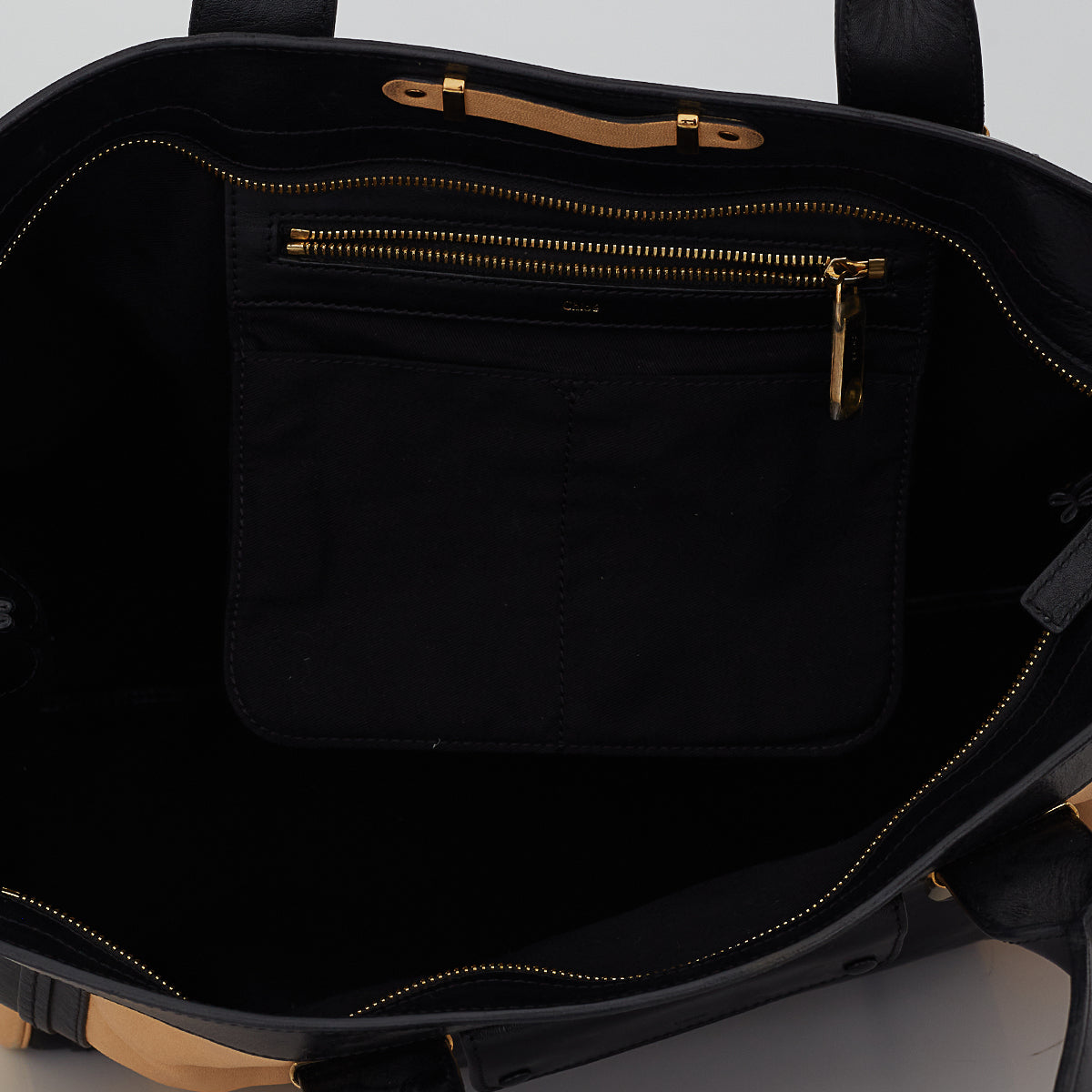 Bolsa Chloé Bicolor Preto e Bege Grande