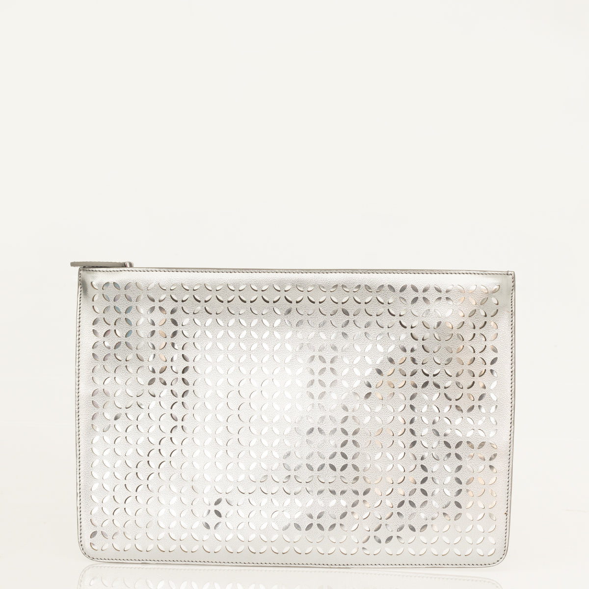Clutch Alaia Prateada Recorte de Laser