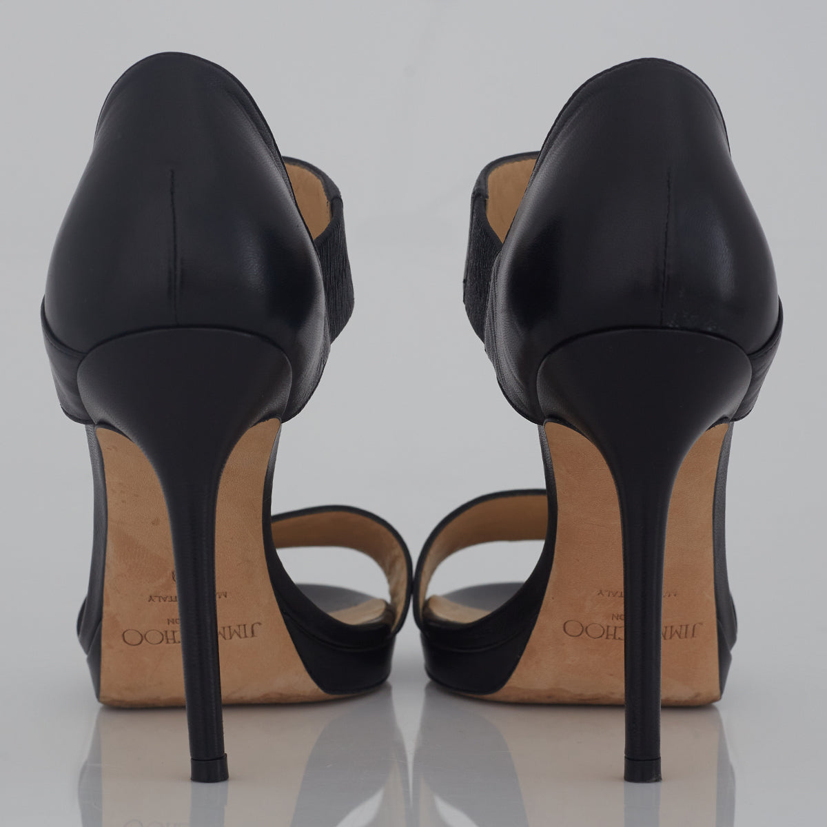 Sandália Jimmy Choo Couro Preto Tam. 39