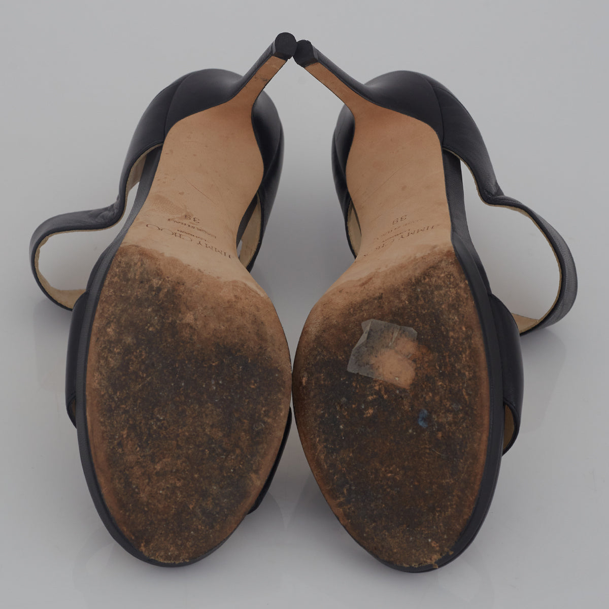 Sandália Jimmy Choo Couro Preto Tam. 39