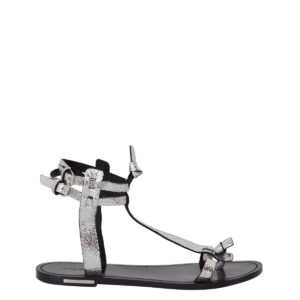 Rasteirinha Isabel Marant de Couro Prateado Tam. 40