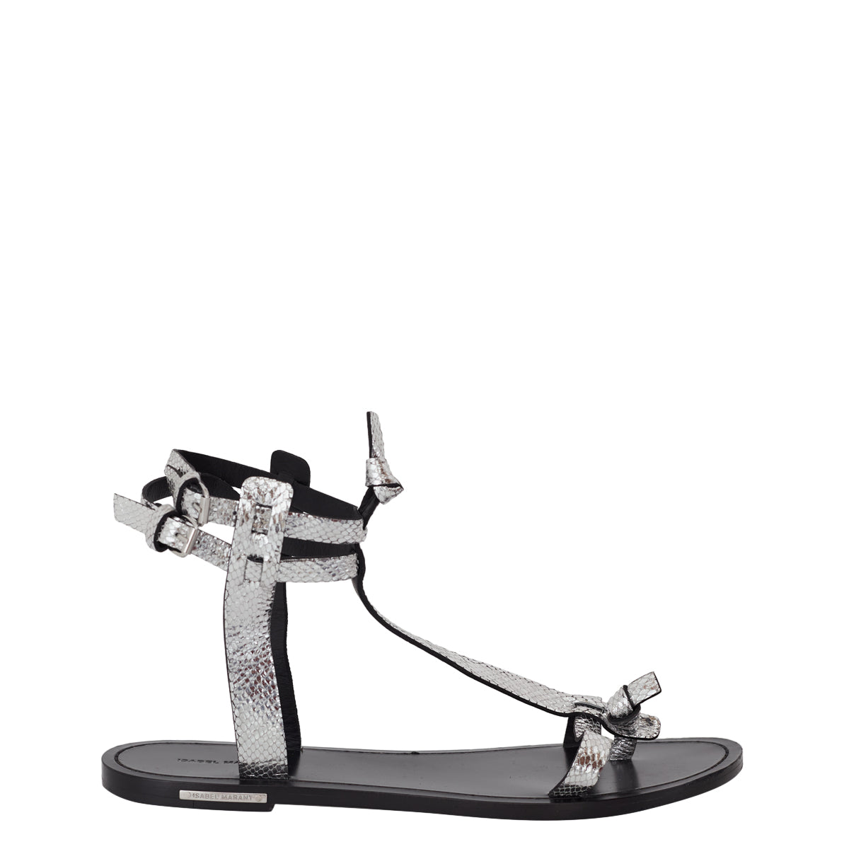 Rasteirinha Isabel Marant de Couro Prateado Tam. 40
