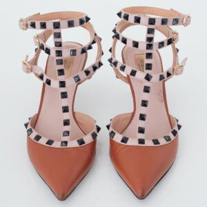 Sapato Valentino Rockstud Couro Marrom Tam. 39,5