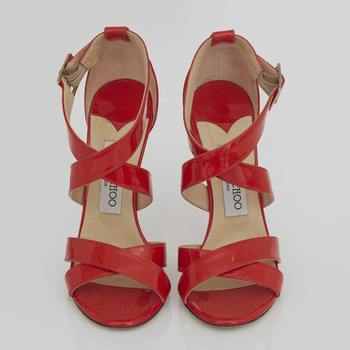 Sandália Jimmy Choo Verniz Coral. Tam. 36,5