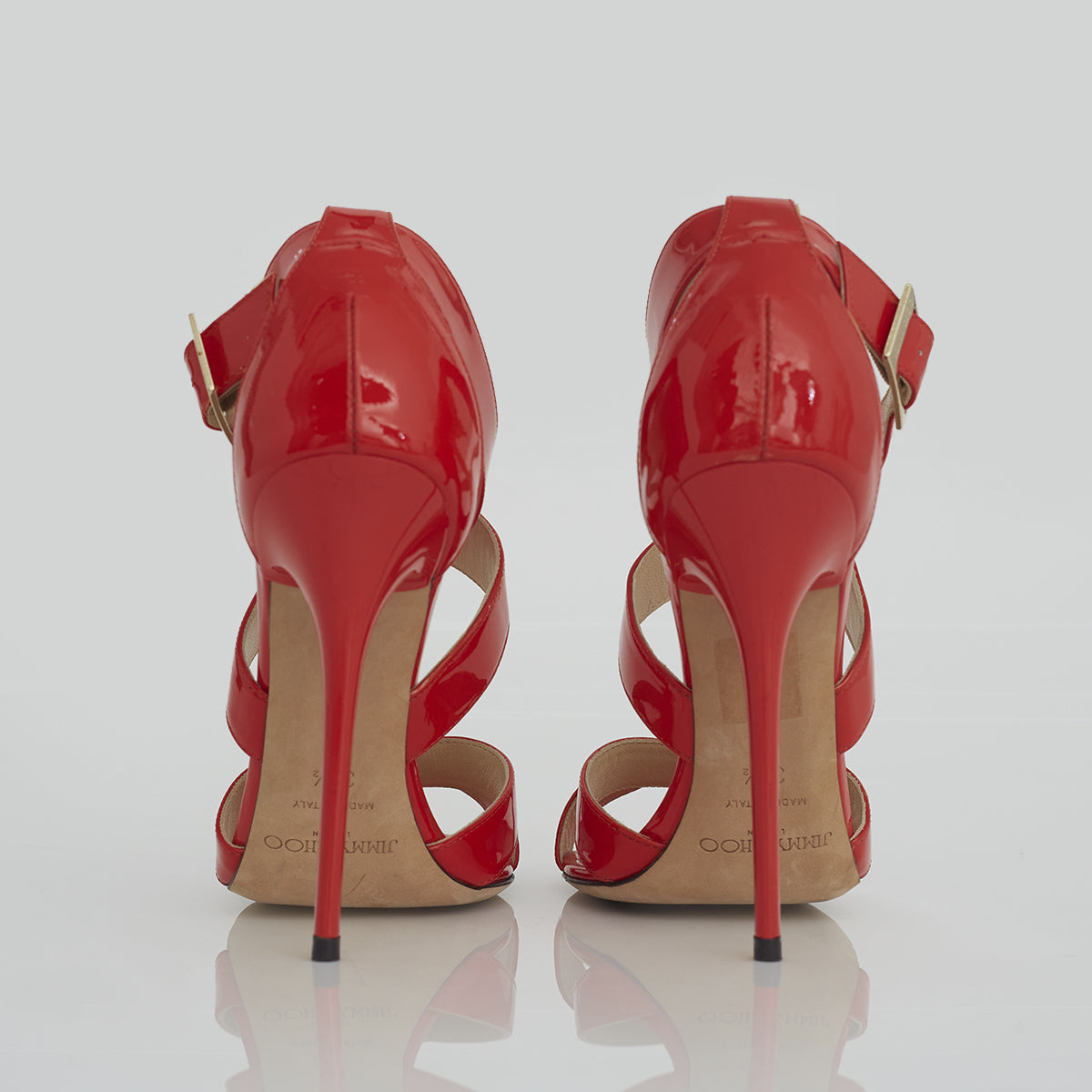 Sandália Jimmy Choo Verniz Coral. Tam. 36,5