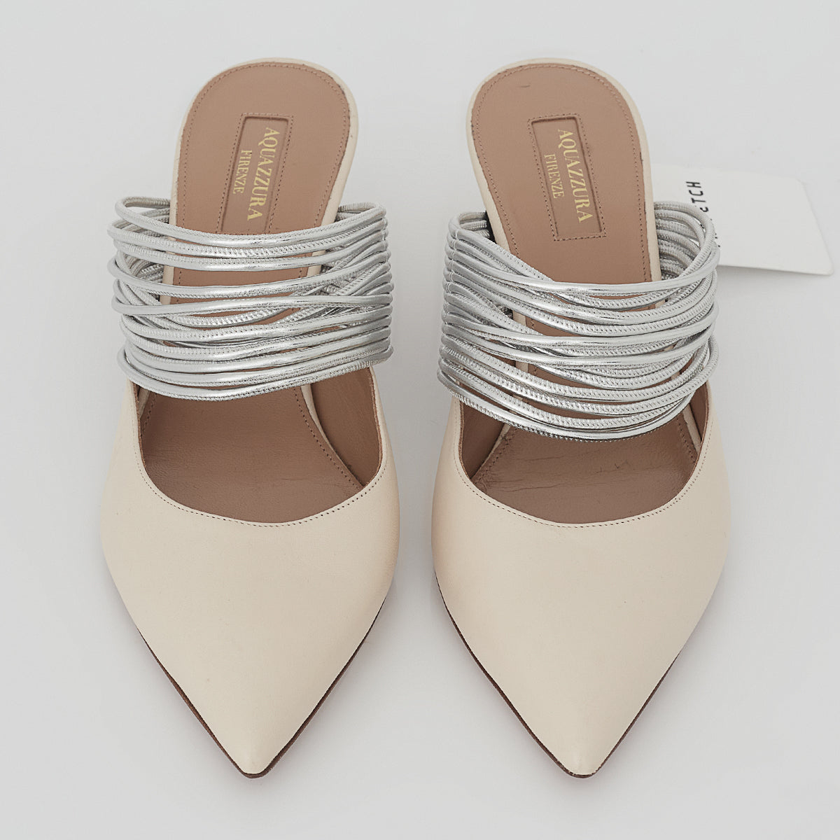 Mule Aquazzura Couro Nude Tam. 37