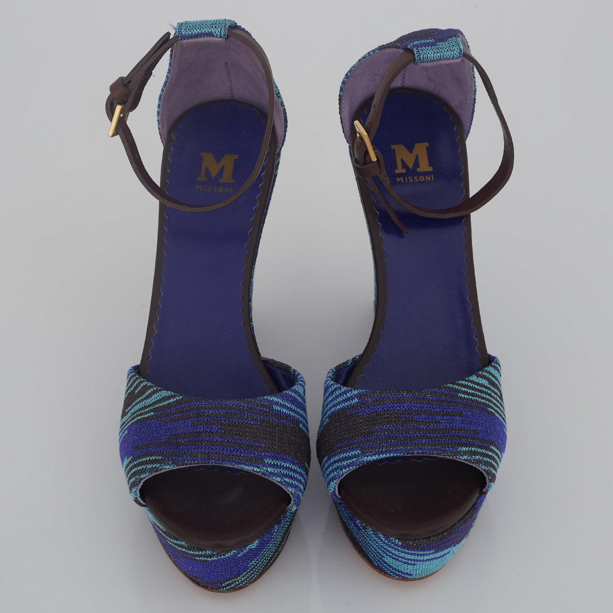 Sandália Missoni Anabela Azul Tam. 38