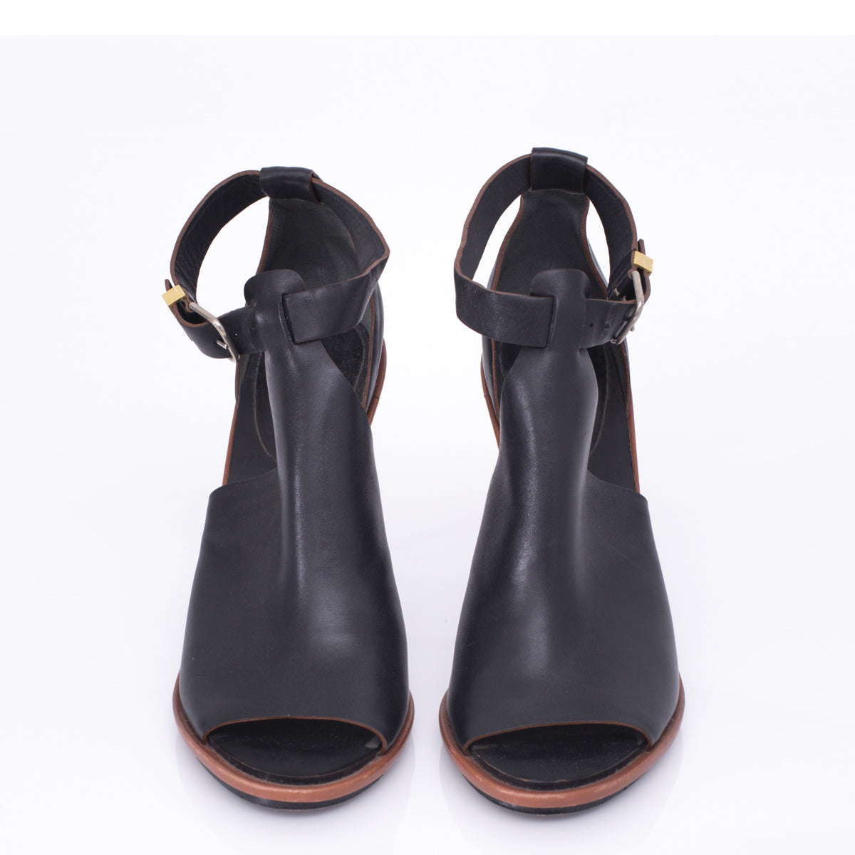 Sandália Balenciaga Preto com Detalhe Marrom tam. 40