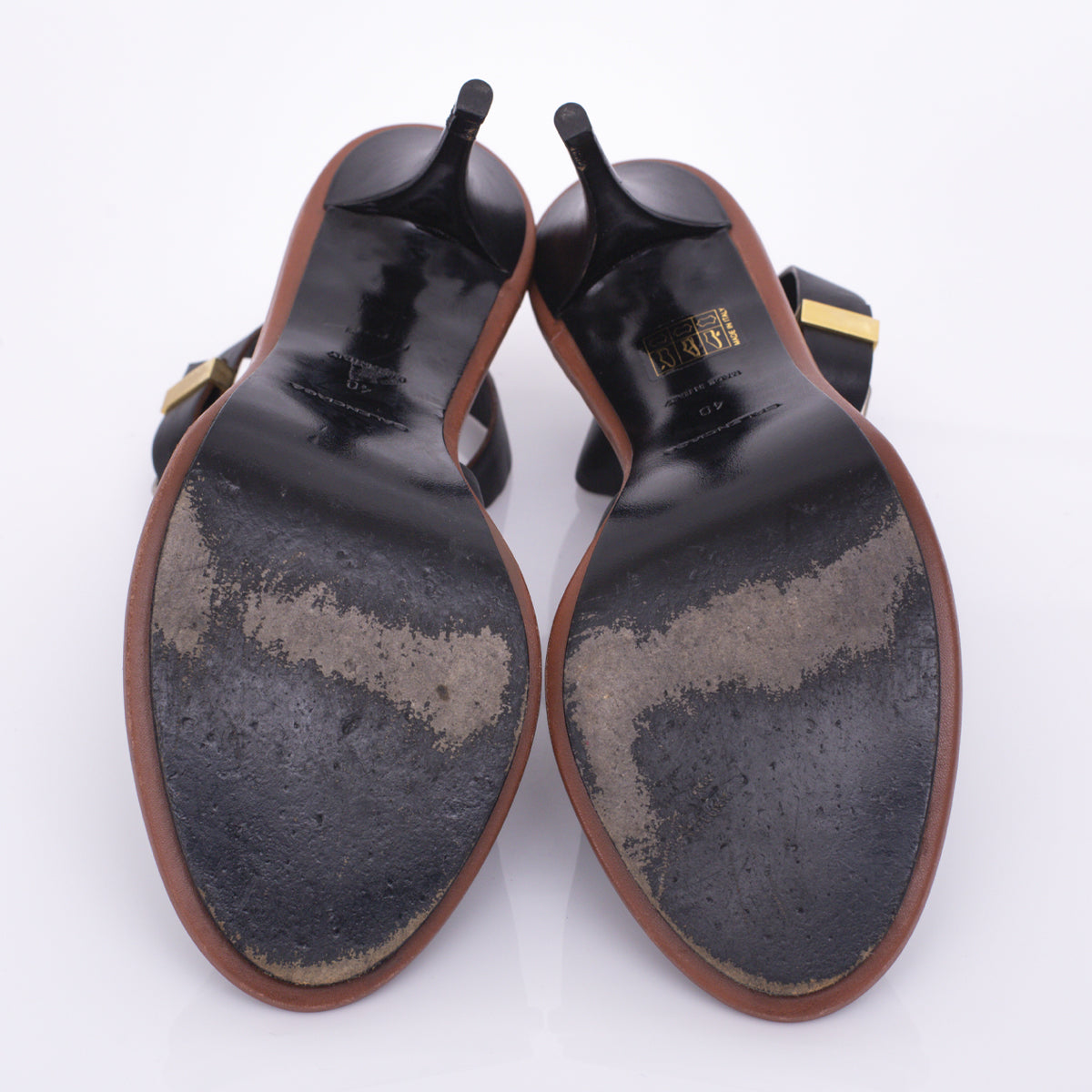 Sandália Balenciaga Preto com Detalhe Marrom tam. 40