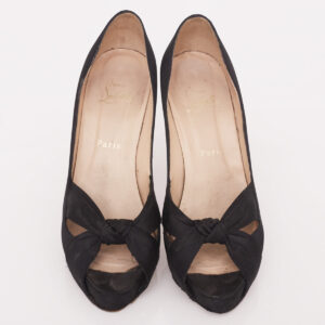Peep Toe Christian Louboutin Cetim Preto Tam. 38,5
