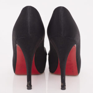 Peep Toe Christian Louboutin Cetim Preto Tam. 38,5