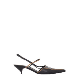 Scarpin Fendi Preto e Marrom Vintage Tam. 40