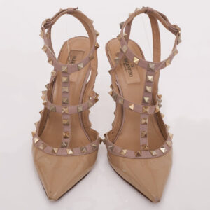 Scarpin Valentino Rockstud Verniz Preto Tam 36